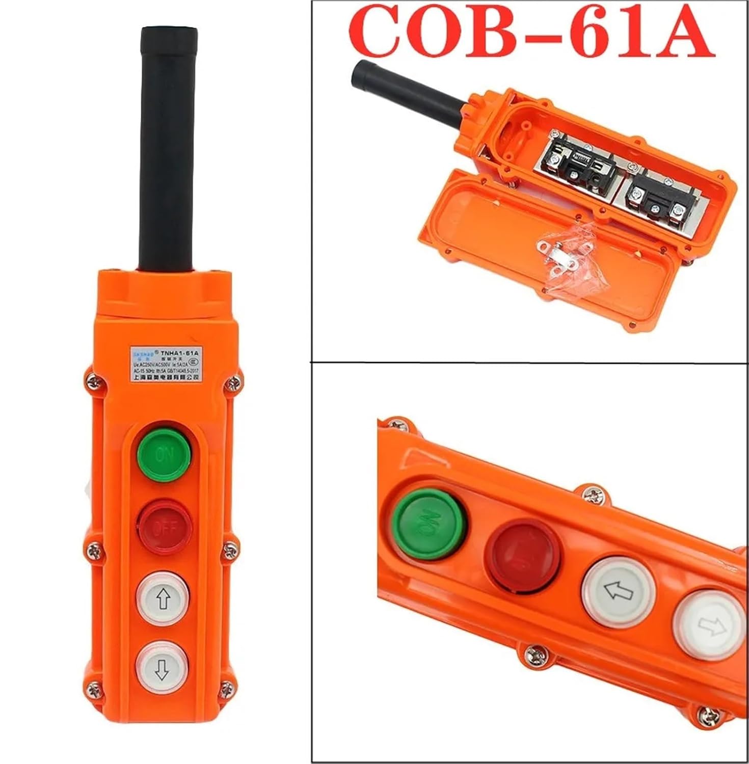 CO-B-61A The Arrow Symbol Rain Proof Crane Control Switch Lifting Button Self Reset Electric Hoist Operating Hand