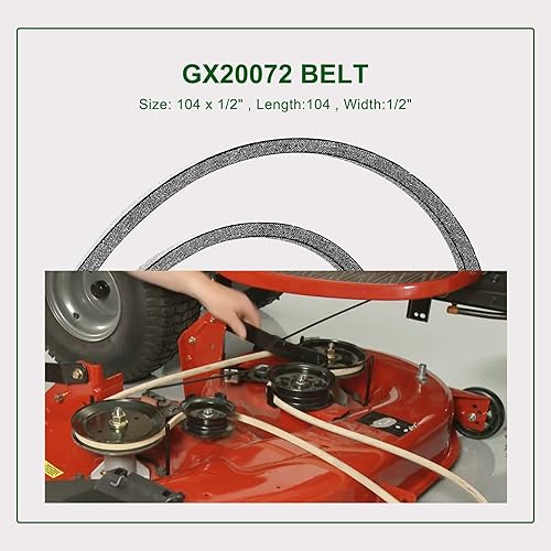 Miniatura 5 de Brlyeeanze GX20072 - Correa de transmisión de cubierta de tractor para John Deere GX20072 GY20570 se adapta a John Deere LA100 LA105 LA110 LA115