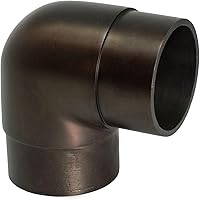 Vista 1 de 2 "diámetro x 2-1/2" H bronce antiguo codo de 90 grados para riel de barra de 2 pulgadas