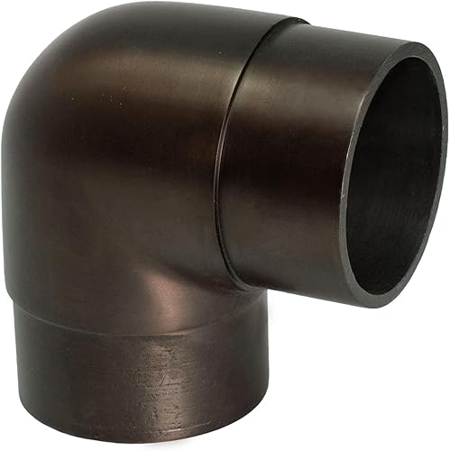 2 "diámetro x 2-1/2" H bronce antiguo codo de 90 grados para riel de barra de 2 pulgadas