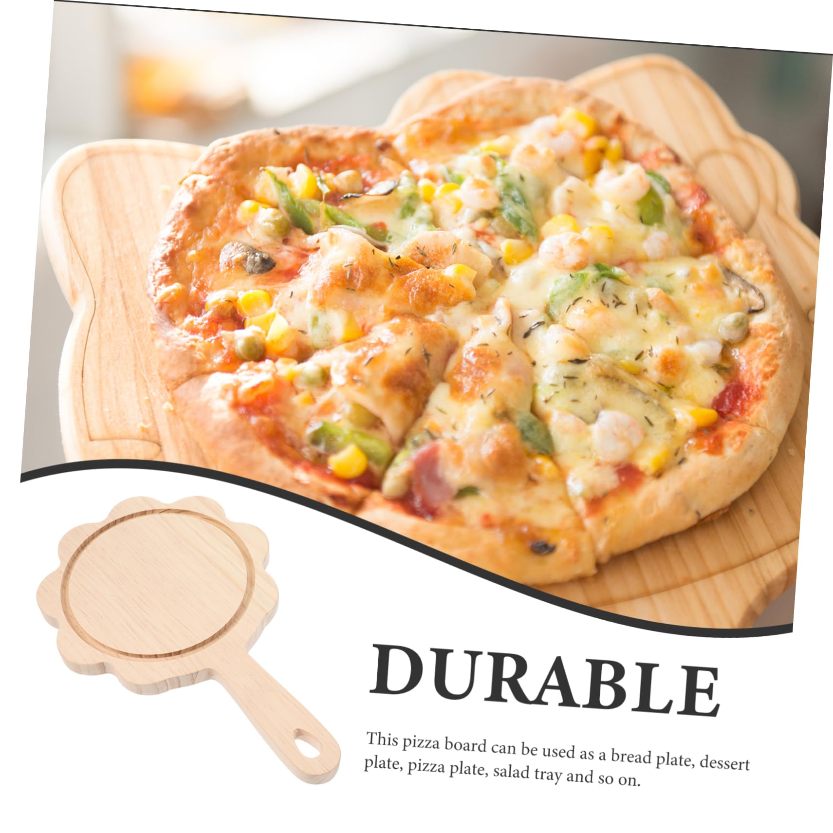 ABOOFAN Multipurpose Pizza Board Food Grade Serving Tray for Snacks Bread Cheese and Pizza Kitchen Utensil for Home Use