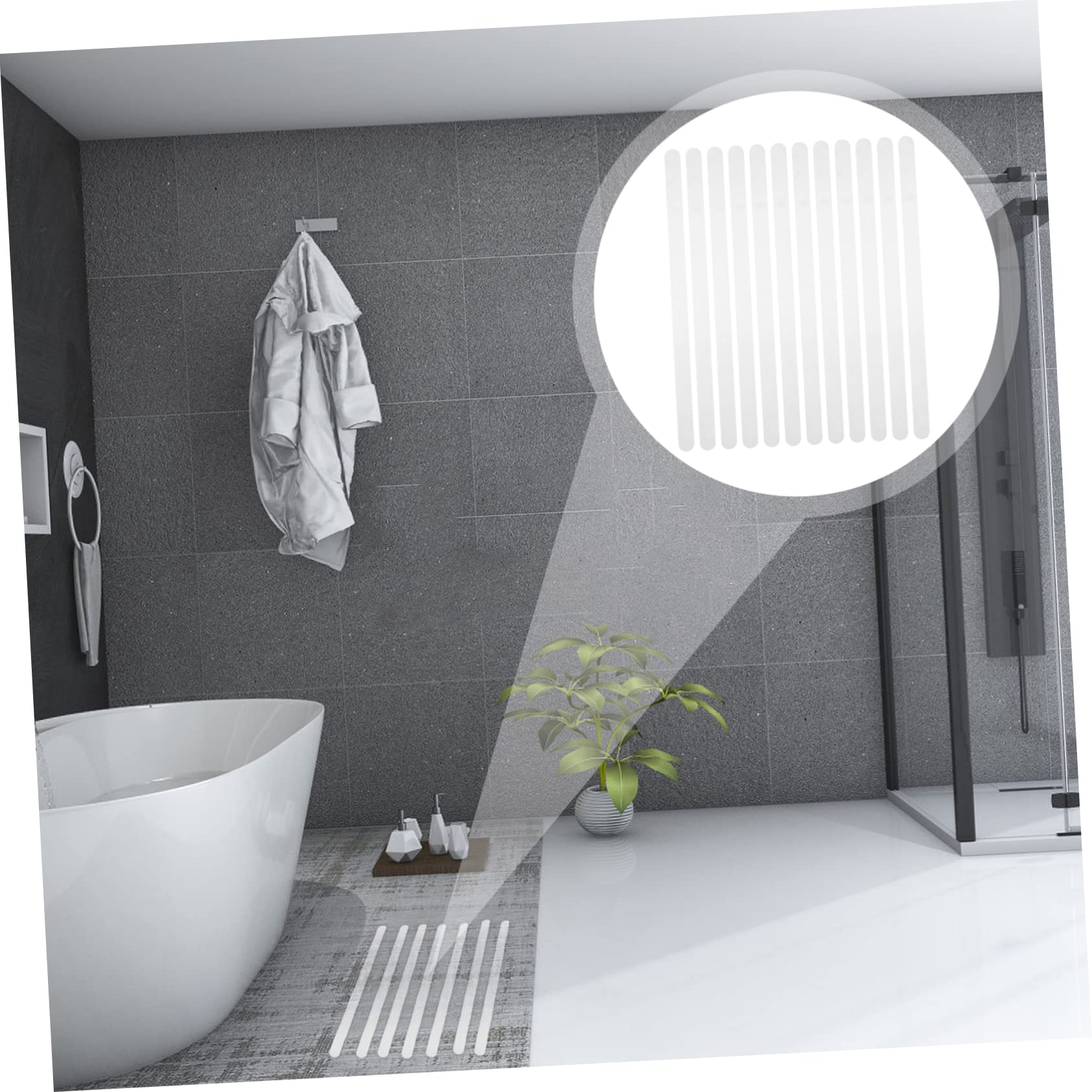 Anneome 12piezas Pegatinas Antideslizantes para Bañera para Suelo de Baño Material Peva para Cocina y Baño Previene Caídas