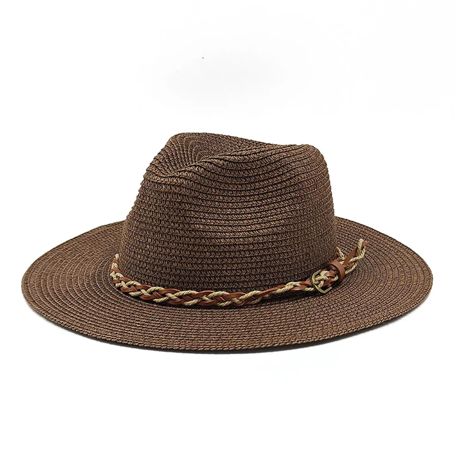 Sombrero de Paja Verano Simple for Hombres Mujeres Jazz ala Ancha Sol clásico Informal Playa Viaje Plegable para Hombres y Mujeres
