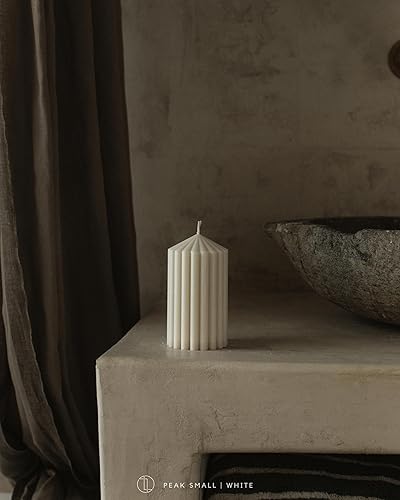 Miniatura 4 de LAWA - Vela de pilar de pico acanalado  Vela grande y hermosa hecha a mano con aroma de cera de soja, elegante vela estética de burbujas, regalo de