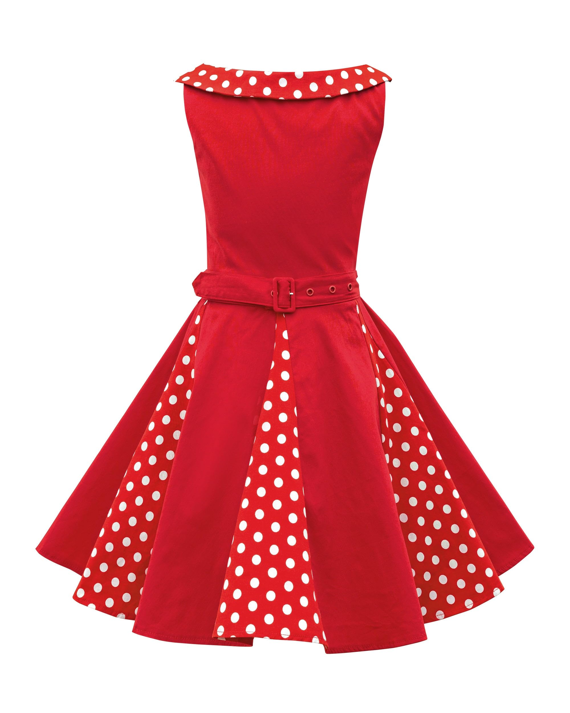 BlackButterfly Girls Alexia Polka Dot Dress, Red, 13-14 Years