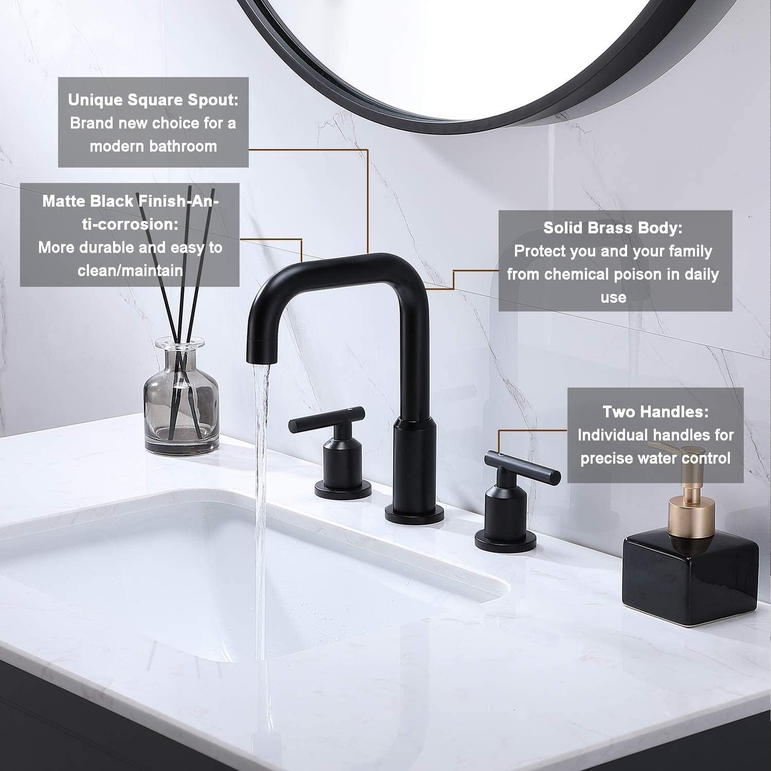 Bеѕt Dеаl SHACO Matte Black Bathroom Faucet 3 Hole,8 Inch Widespread Black Bathroom Sink Faucet,2 Handle Stainless Steel Bathroom Lavatory Vanity Faucet Set with cUPC Supply Lines ❤ Crаzу Dеаlѕ SHACO Matte Black Bathroom Faucet 3 Hole,8 Inch Widespread Black Bathroom Sink Faucet,2 Handle Stainless Steel Bathroom Lavatory Vanity Faucet Set with cUPC Supply Lines