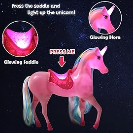 BETTINA Magical Light Unicorn Princess Dolls Set, Unicorn Toys for Girls, Horse Toy with Mane and Tail, Princess Toys, Unicorn Gifts for Girls