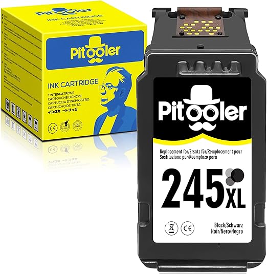 Pitooler 245XL Ink Cartridge for Canon, for Canon 245XL/243 Black Ink