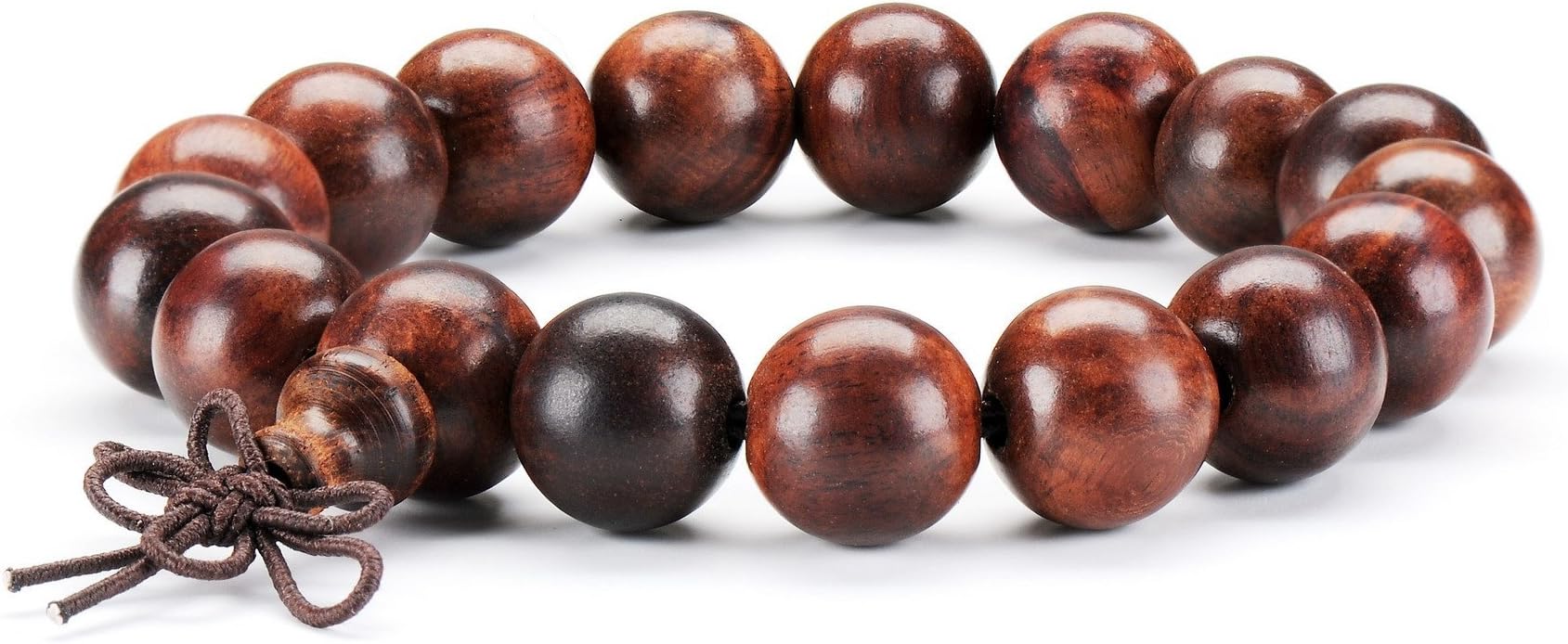 12mm Sandalwood Bead Bracelet Tibetan Meditation Buddhist Prayer Mala Elastic Bracelet