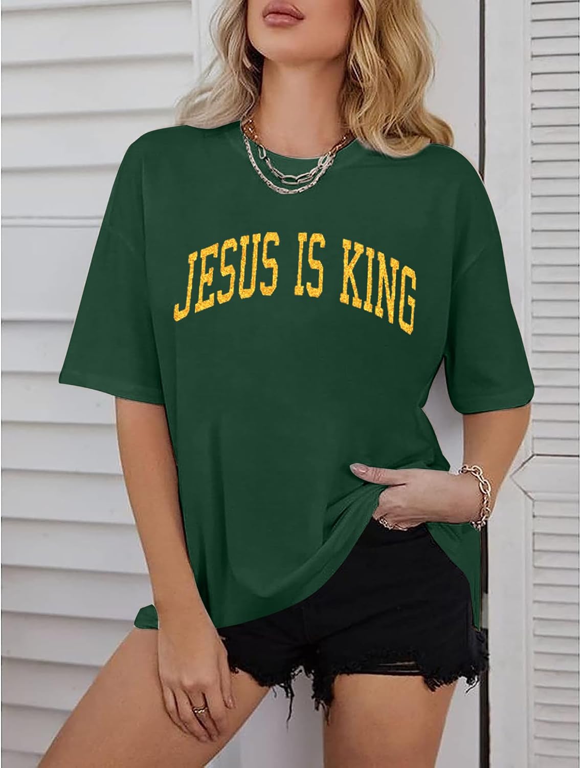 Christian Shirt Women Oversized Jesus Tshirt Jesus Love You Shirts Jesus Faith Tops Bible Verse Inspirational Tee - Image 2