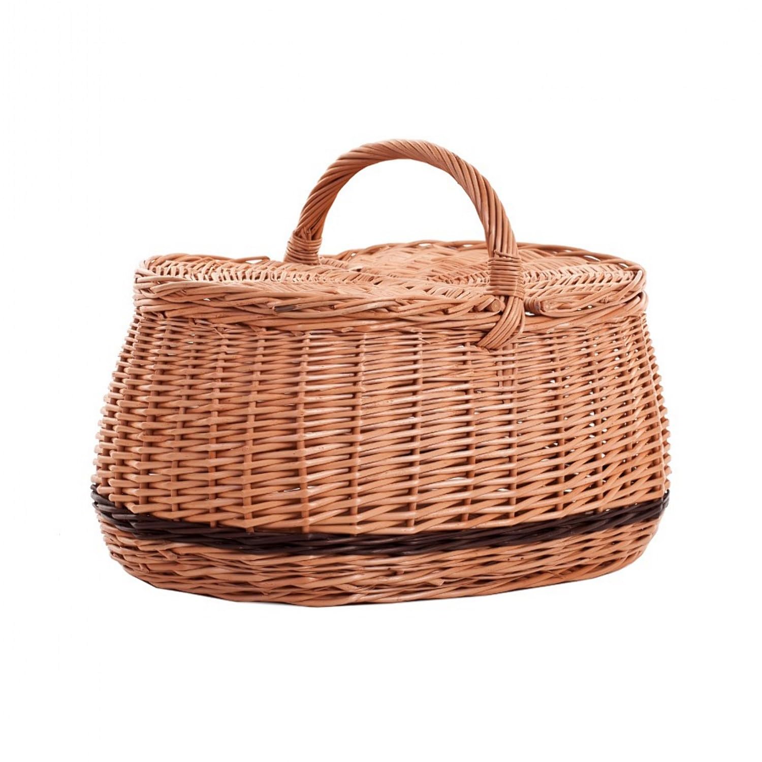 Duży wiklinowy kosz piknikowy, kosz Picnic, koszyk (48x28 H24/37) naturalny