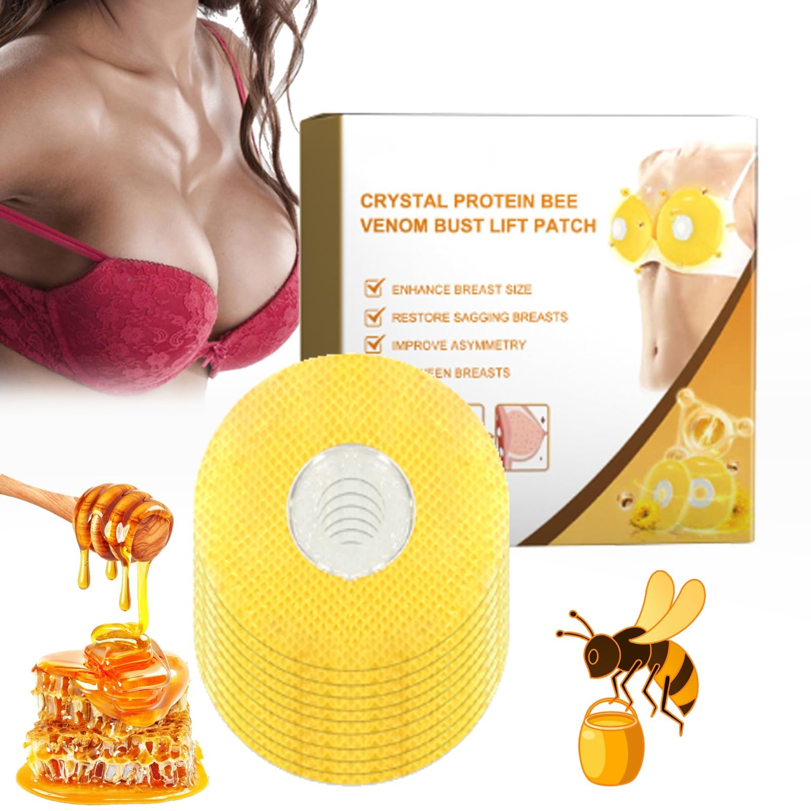 GCBKOPY Breast Enhancement Upright Lifter Enlarger Patch,breast enlargement patches fast growth,acupoint breast enhance lifting patch,Breast Firming Patch for Women