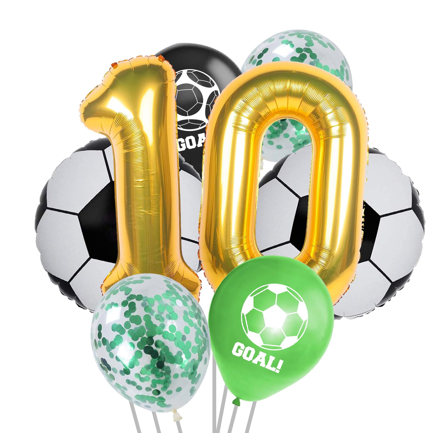 Party Propz Football Theme Birthday Decoration Set - 8 Balloons for Boys, Foil Balloons, 10th Birthday, Multi, 41 Pcs