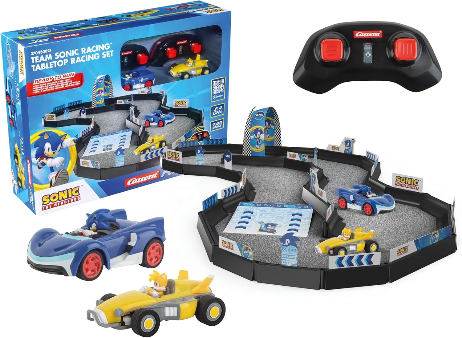 Carrera RC Sonic The Hedgehog - Team Sonic Racing Tabletop Racing Set - With Mini RC Sonic & Tails