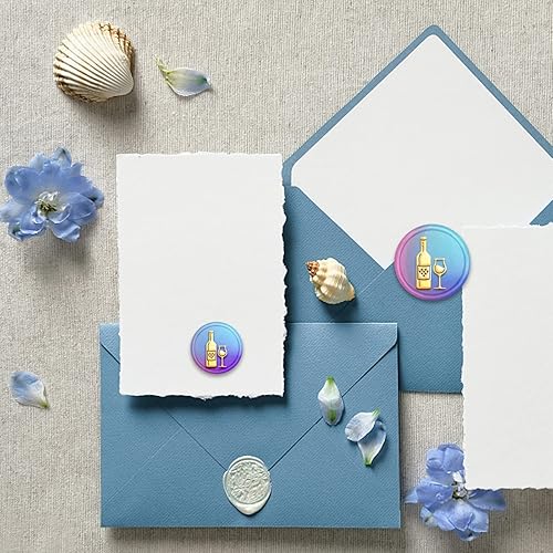 Miniatura 7 de MAYJOYDIY Sello de cera de sellado de botellas de vino tinto, sello de cera de copa de 0.984 in, sello de cera de latón extraíble, decoración de