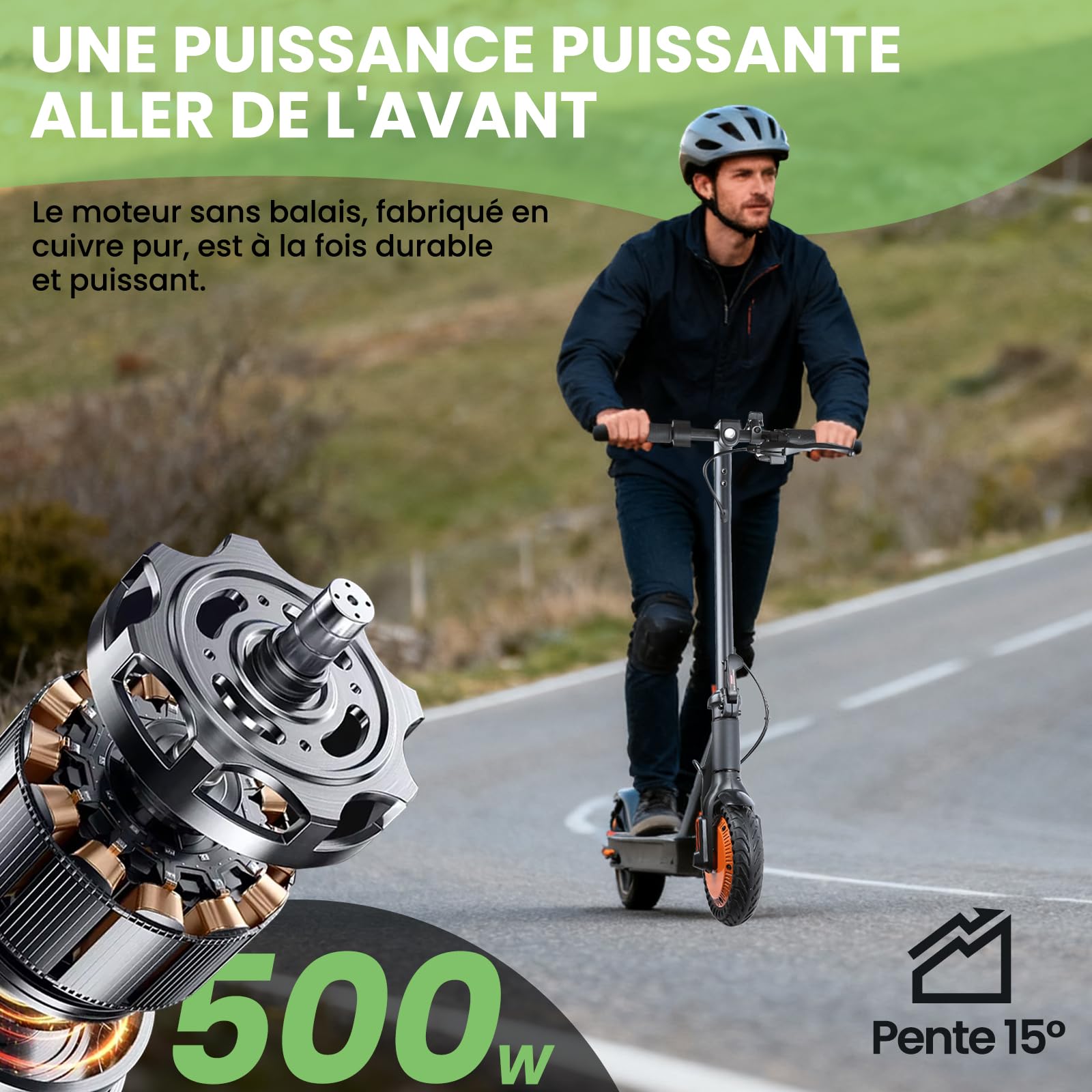 Trottinette Électrique Adulte,Autonomie 20km,Pneu Plein 8,5,Moteur 350w,3 Modes+Cruise,Double Freinage,Offrir des Cadeaux,Aller à l'école/Travailler/Camping-Noir