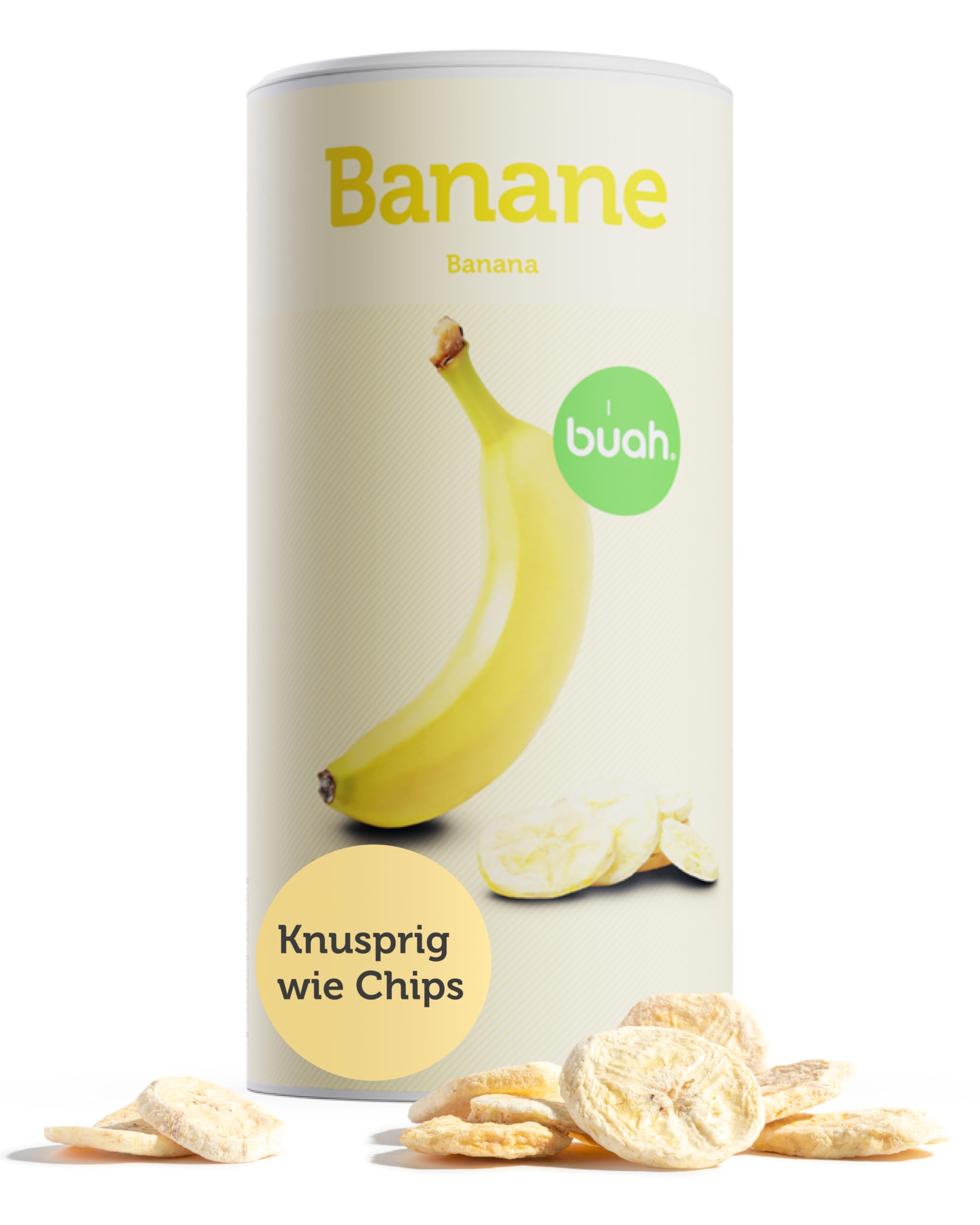 BUAH® Gefriergetrocknete Bio Bananen | Bananen Chips Als Snack Oder Für Smoothies | Idealer Süßigkeiten Ersatz | Vegan & ohne Zuckerzusatz | 210g