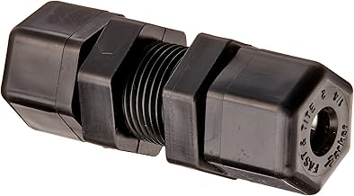 Parker Hannifin P4BU4 Fast & Tite Polypropylene Bulkhead Union Fitting, 1/4