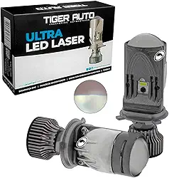 Kit Lâmpada H4 Ultra Led Laser Mini Projetor Canhão Super Foco Tiger