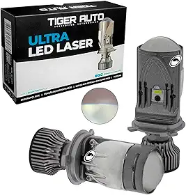 Kit Lâmpada H4 Ultra Led Laser Mini Projetor Canhão Super Foco Tiger