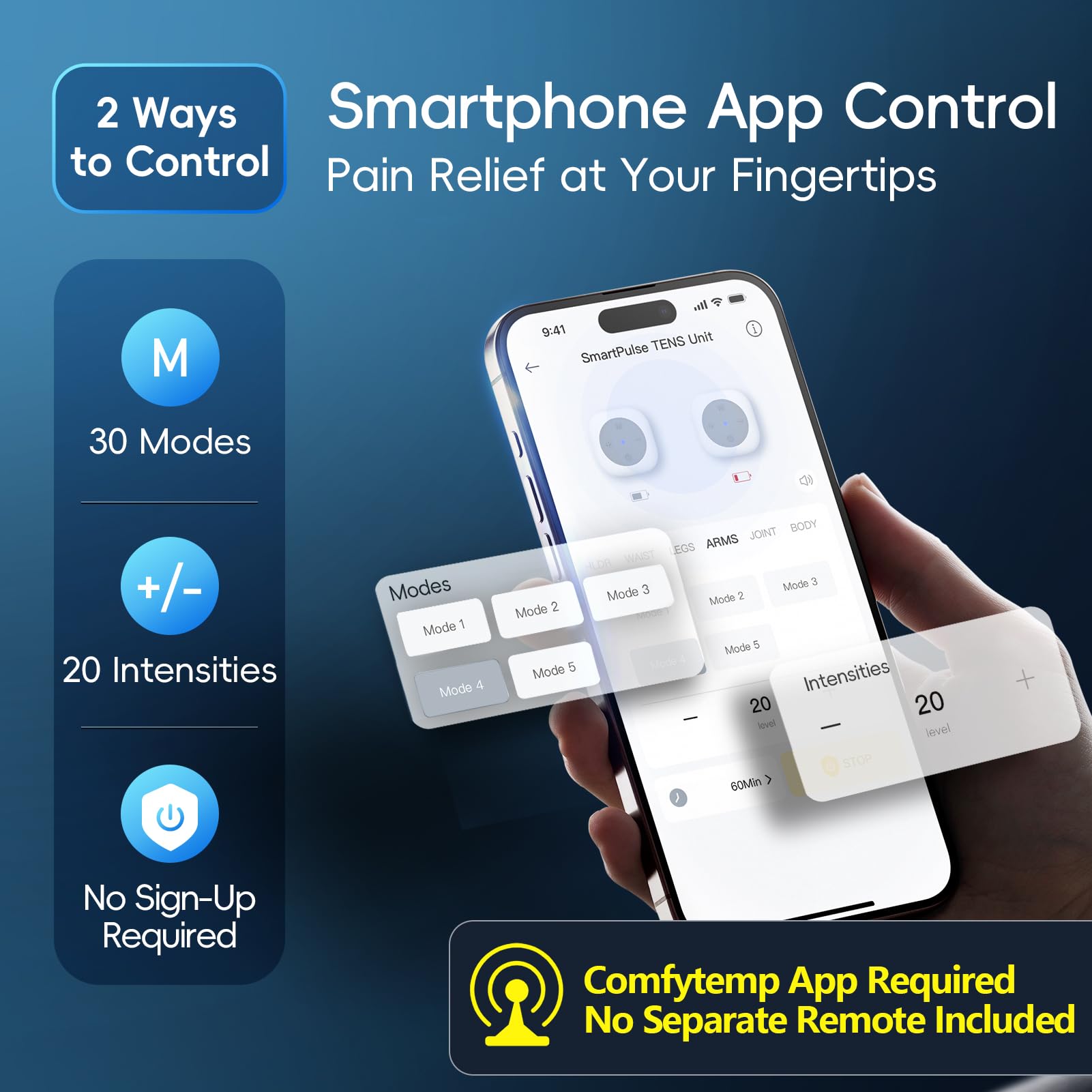 Comfytemp Wireless TENS Unit - Pain Relief -2 Comfytemp Wireless TENS Unit - Pain Relief -2