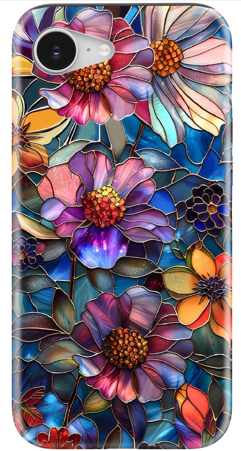 Goodon for iPhone 17 Pro Max Case Cute, Preppy Floral Design,Slim Silicone Protective Hard Cover, Wireless Charging Compatible Aesthetic Glossy Y2K Phone Cases for Women Girls, Marbled Floral Veins — view 82