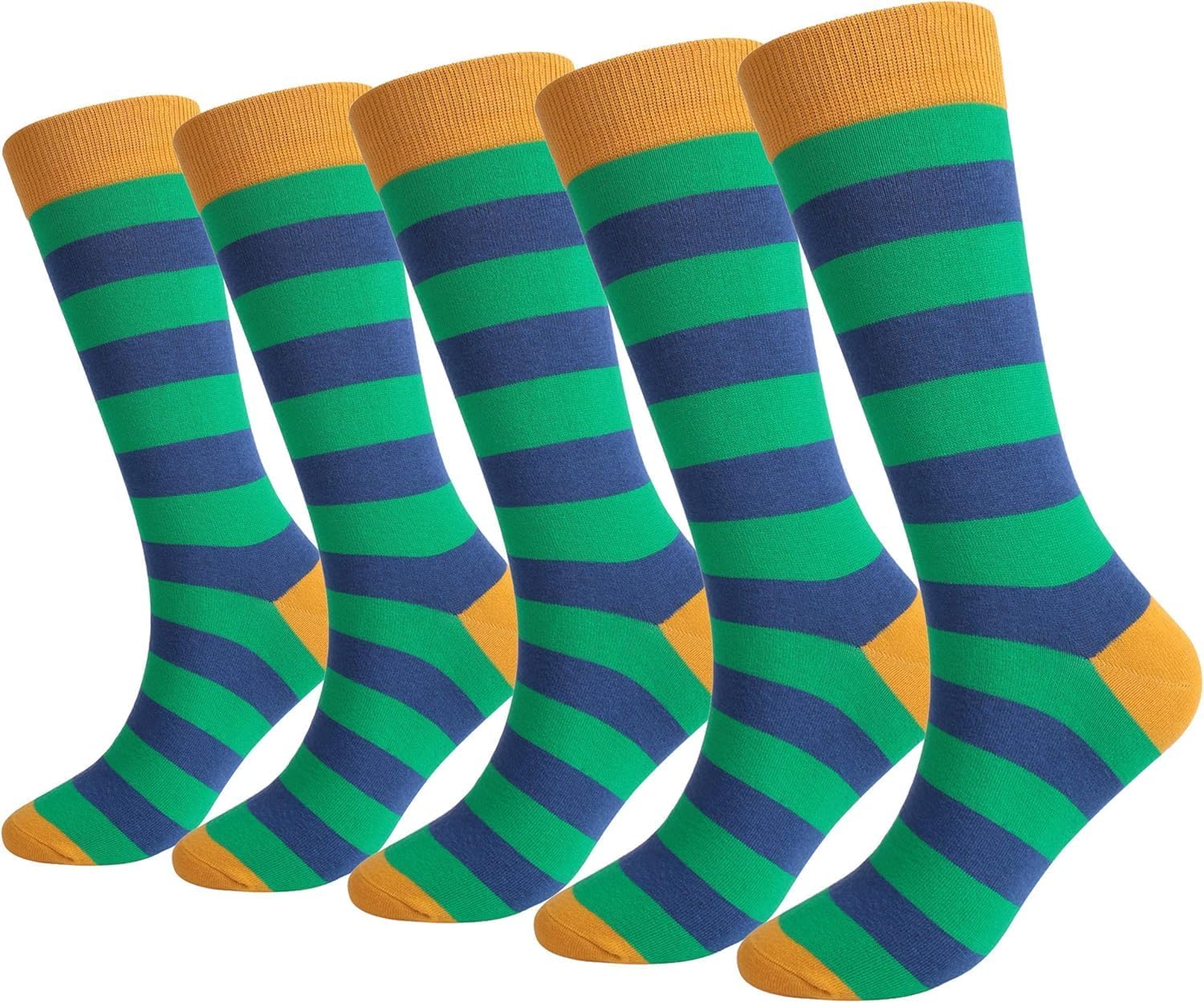 getuse 5 Pack Men's High Tube Socks Colorful Striped