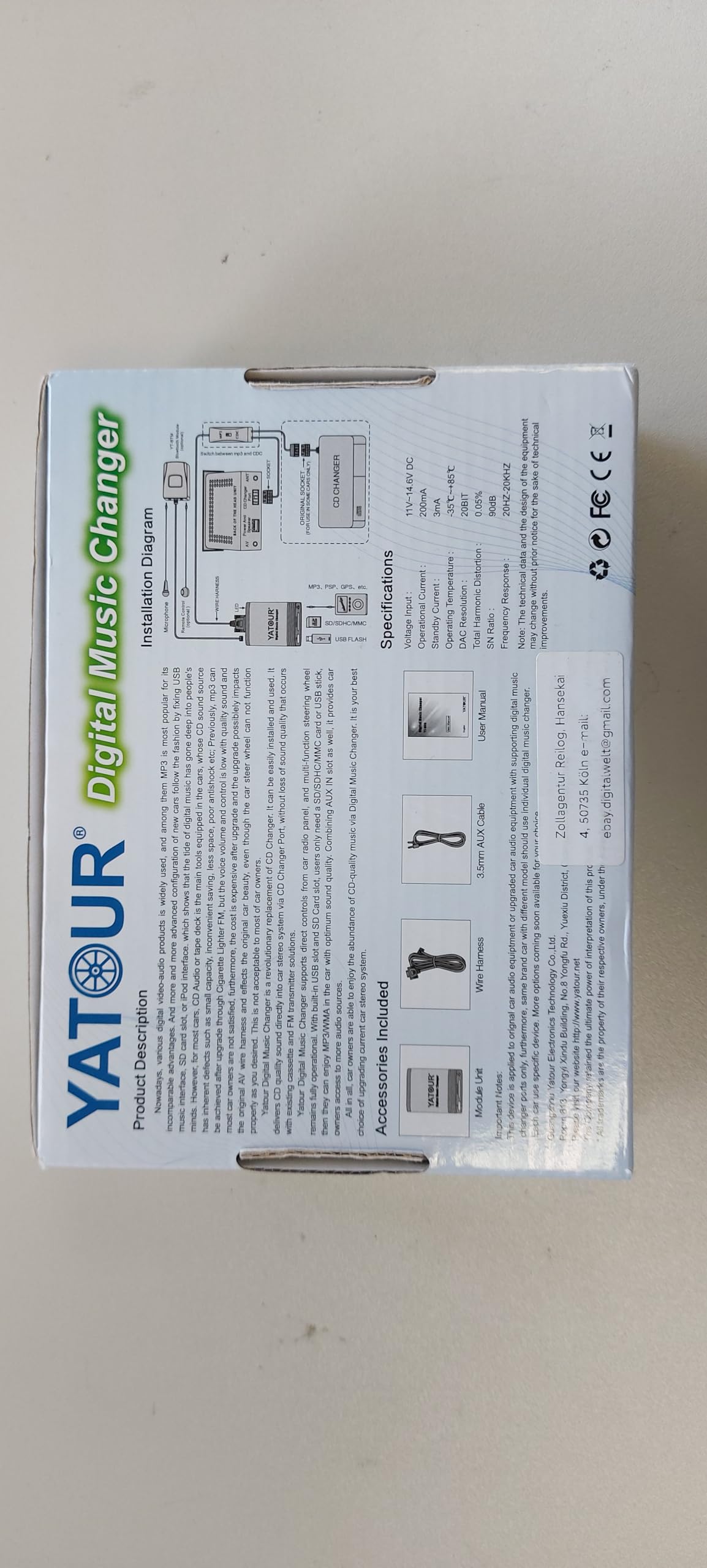 Yatour YT-M06-HON2-BT Adattatore radio con interfaccia USB, SD,AUX,MP3 e dispositivo vivavoce Bluetooth per Honda Accord