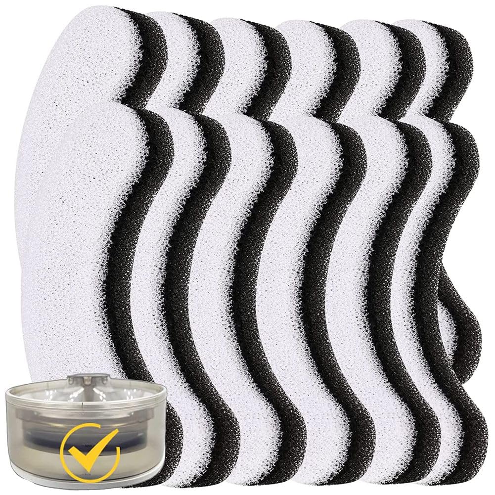 Ersatzfilter & Schwämme Für WF120 Hunde-Wasserspender – 12 Filter + 12 Vorschwämme, 4-lagige Filtration