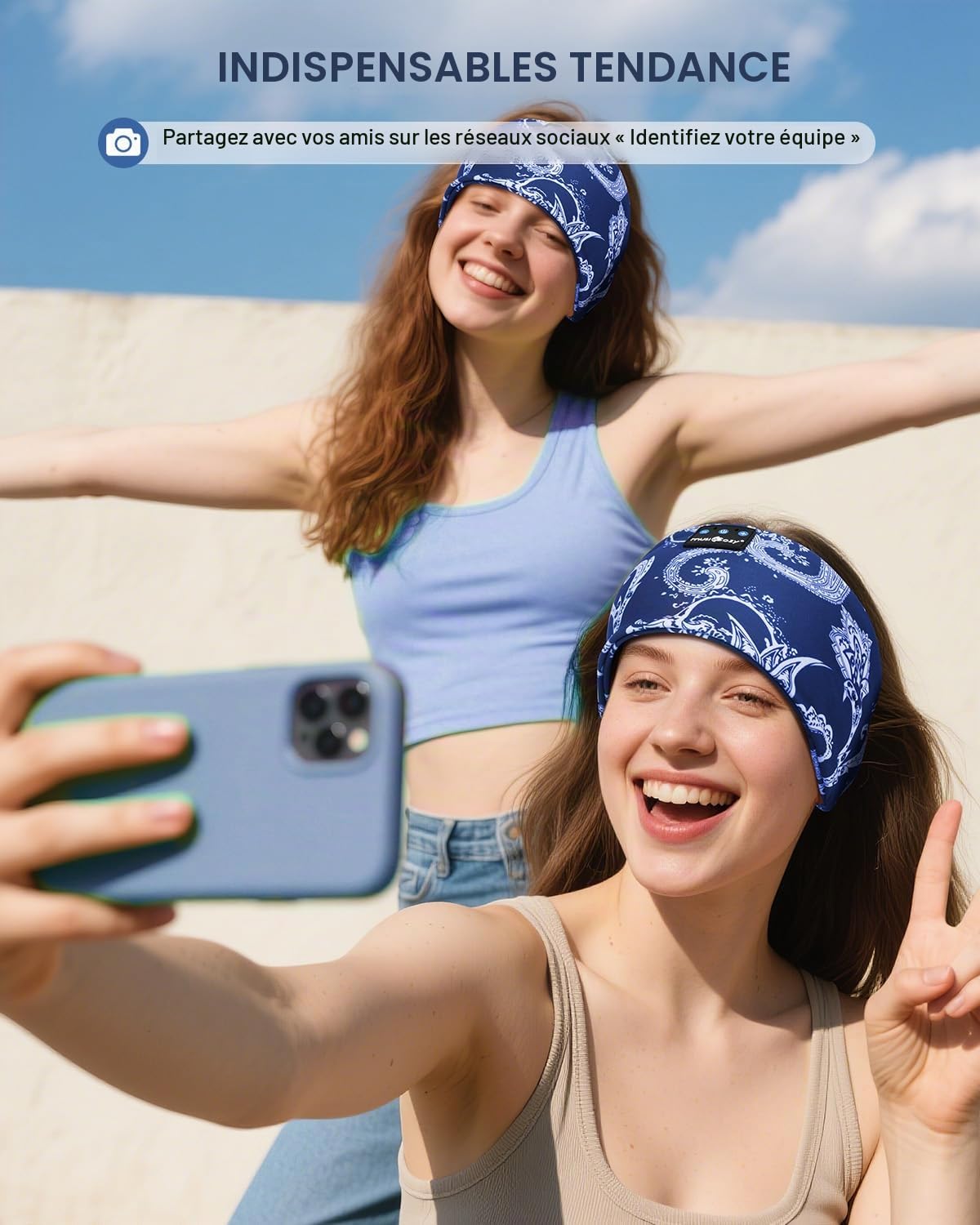 Bandeau Sommeil Bluetooth, Bandeau Écouteurs pour Dormir, Casque de Sommeil Sans Fil Ultra-Fin pour Dormeur Latéral, Confort Optimal, Qualité Sonore HD, 14 Heures d'Autonomie, Sport,Voyage,Relaxation