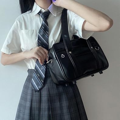 Waterproof Japanese Shoulder Bag Portable PU Leather Uniform Handbag Duffle High School Handbag JK Bag Tote Bag