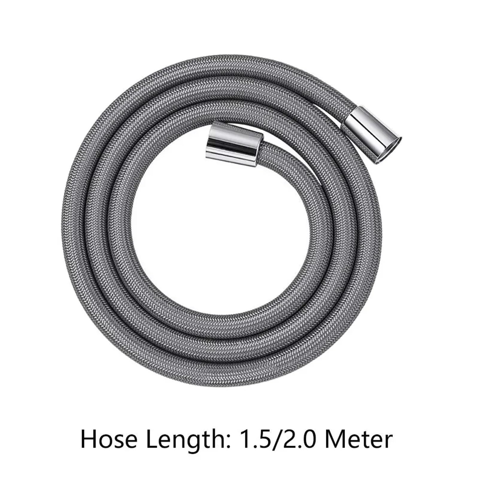 Manguera de ducha flexible antitorsión de 2 m, ajuste universal para bañeras y duchas, tubo de nailon negro para cabezales de ducha de mano