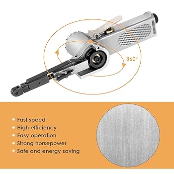 File Sander Trintion Air Belt Sander 10 X 330mm 3/8'' X 13'' Pneumatic Belt Sander Air Sander Sanding Grinder With 5Pcs Belts Buffing Assorted Vehicle Car Band File