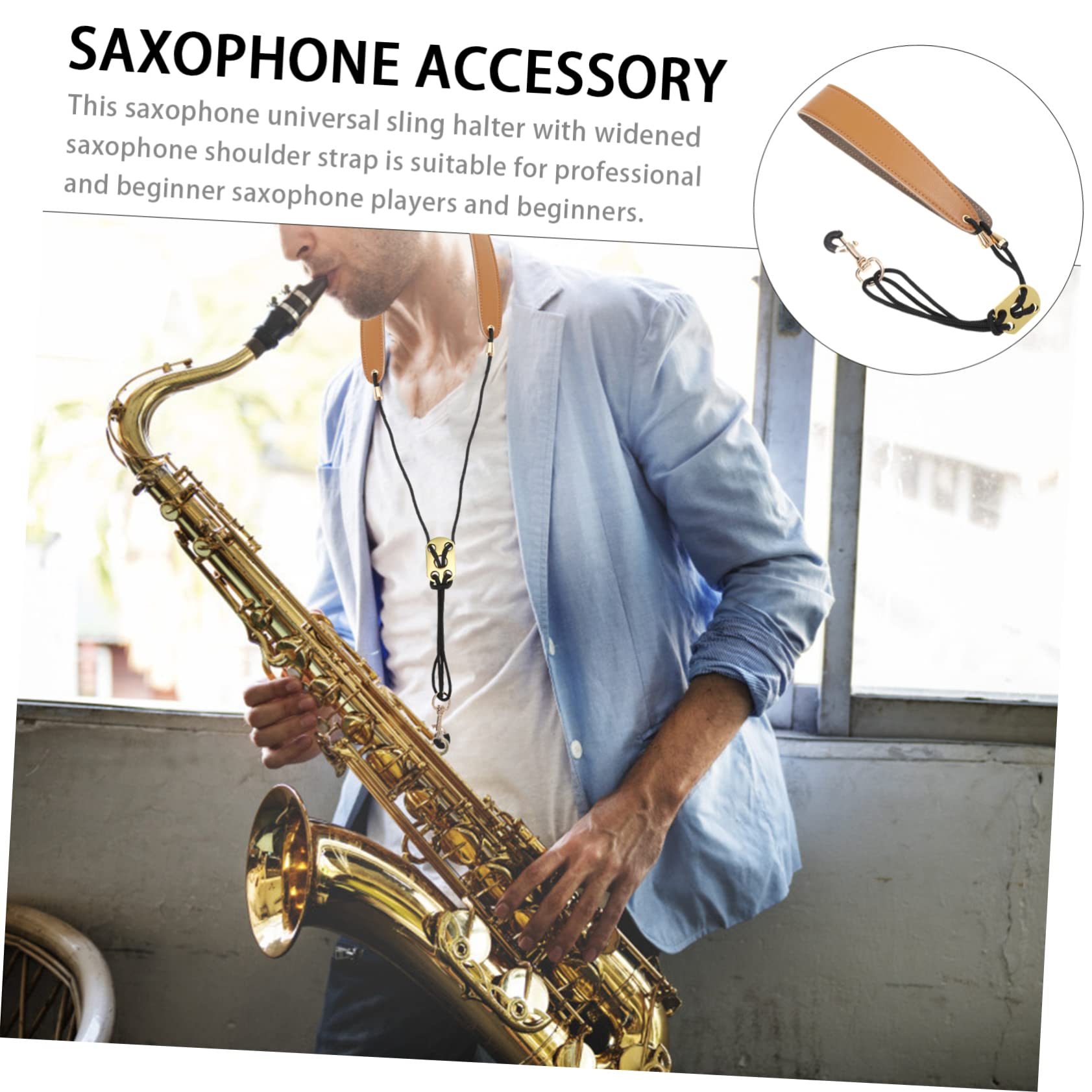 Vaguelly Universal Saxophone Shoulder Neck Strap Saxophone Harness for All Models