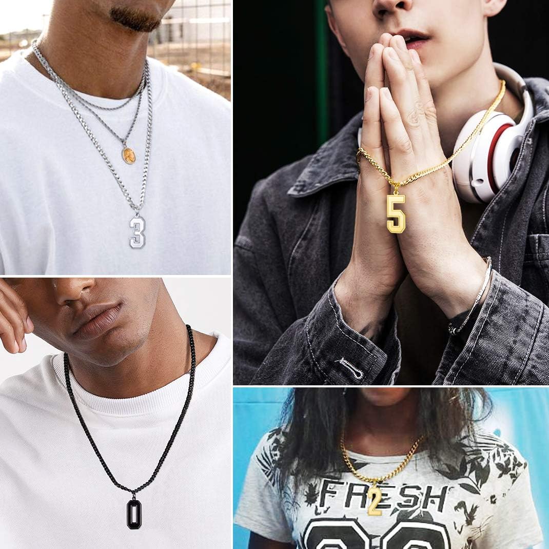 KeyStyle Number Necklace For Men Women, Custom Youth Baseball Necklaces with Numbers for Boys, Personalized Jersey Number Chain Sports Fans Pendant Soccer Football Basketball for Girls - Image 9