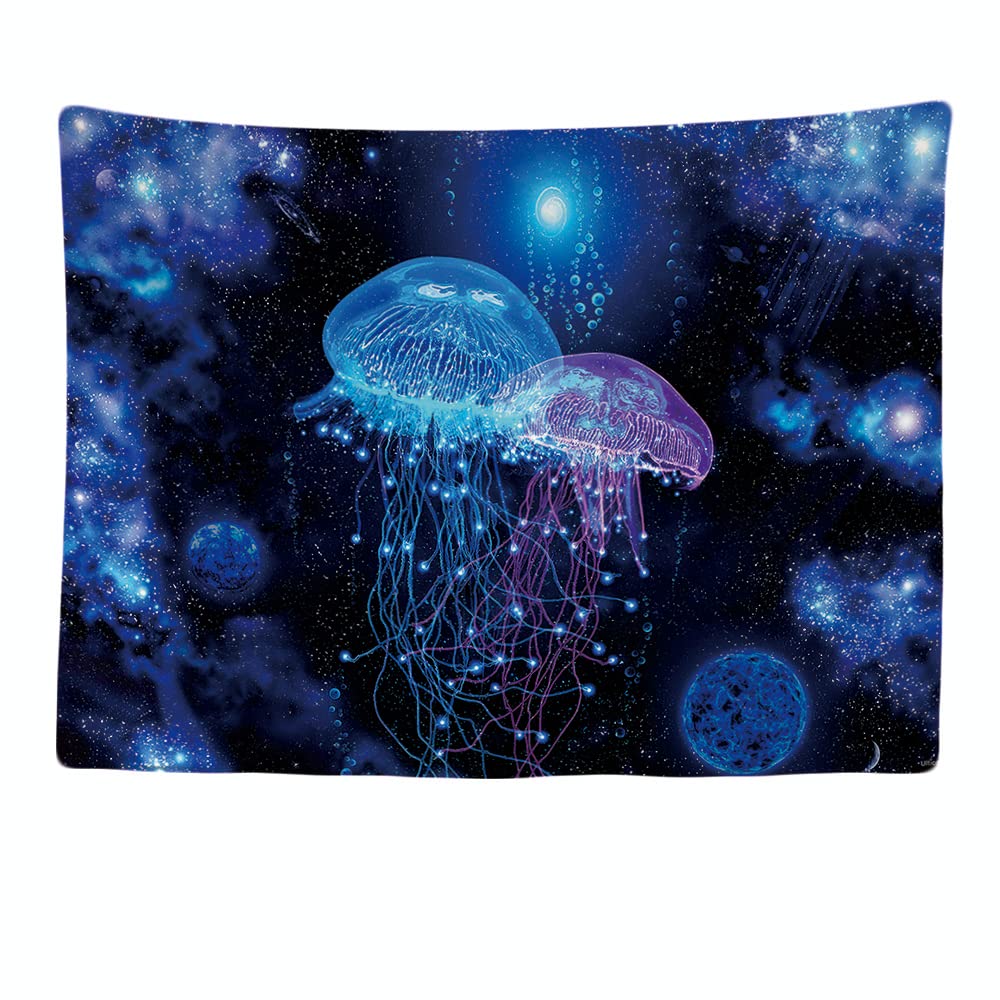 Ulticool - Appeso a Parete Decoración Casa - Psicodélico Medusa Jellyfish Naturaleza Mar - 200 x 150 cm Grande – Murales Alfombra Tapiz Pared - Tapices Decorativo para Habitacion Dormitorio Salon