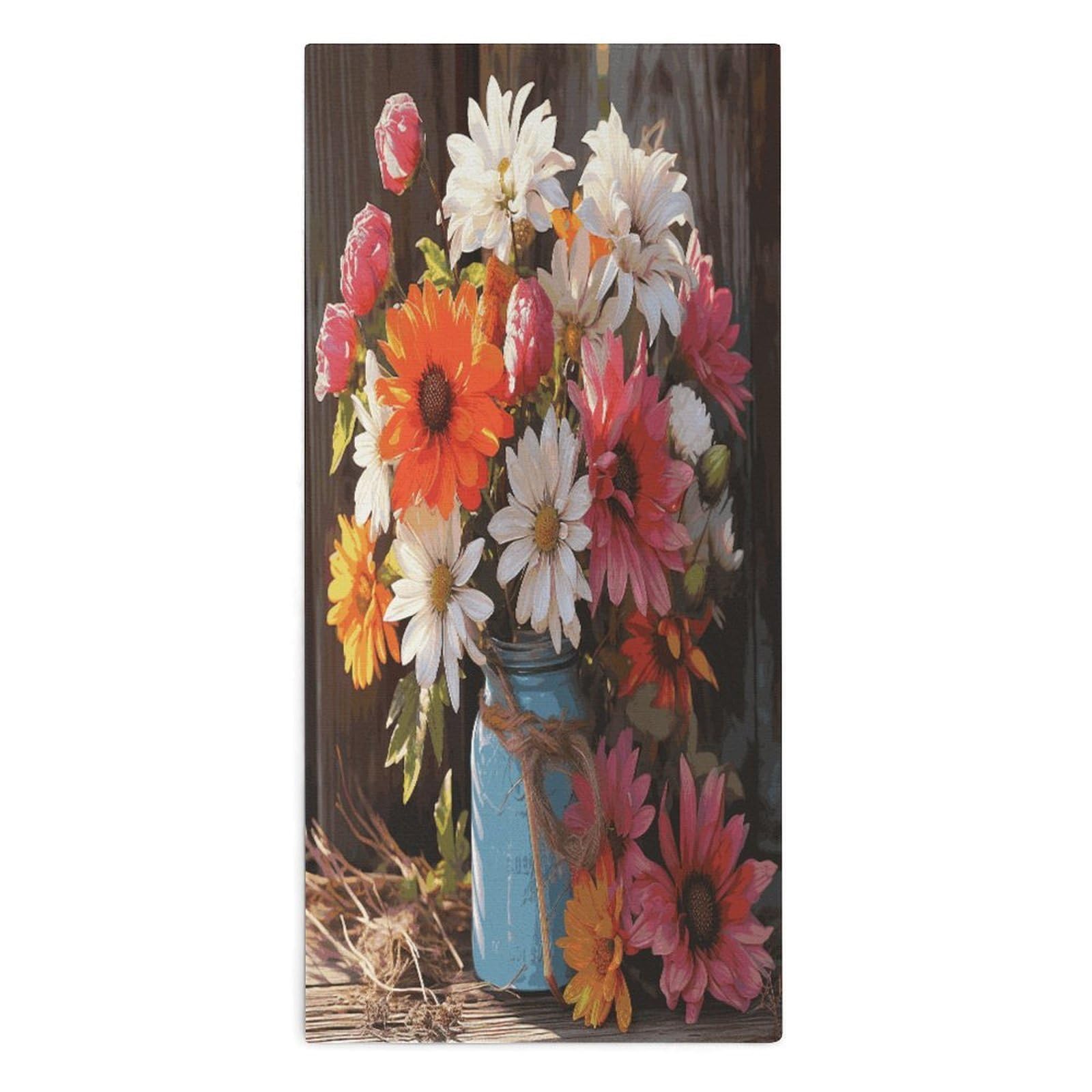 Fodpand Style Farm Fresh Flowers Spring Microfiber Towels, Decorative Bath Towel Soft & Lightweight, Hand Towels Multipurpose Use For Bathroom, Pool, Gym, Spa, And Hotel Use