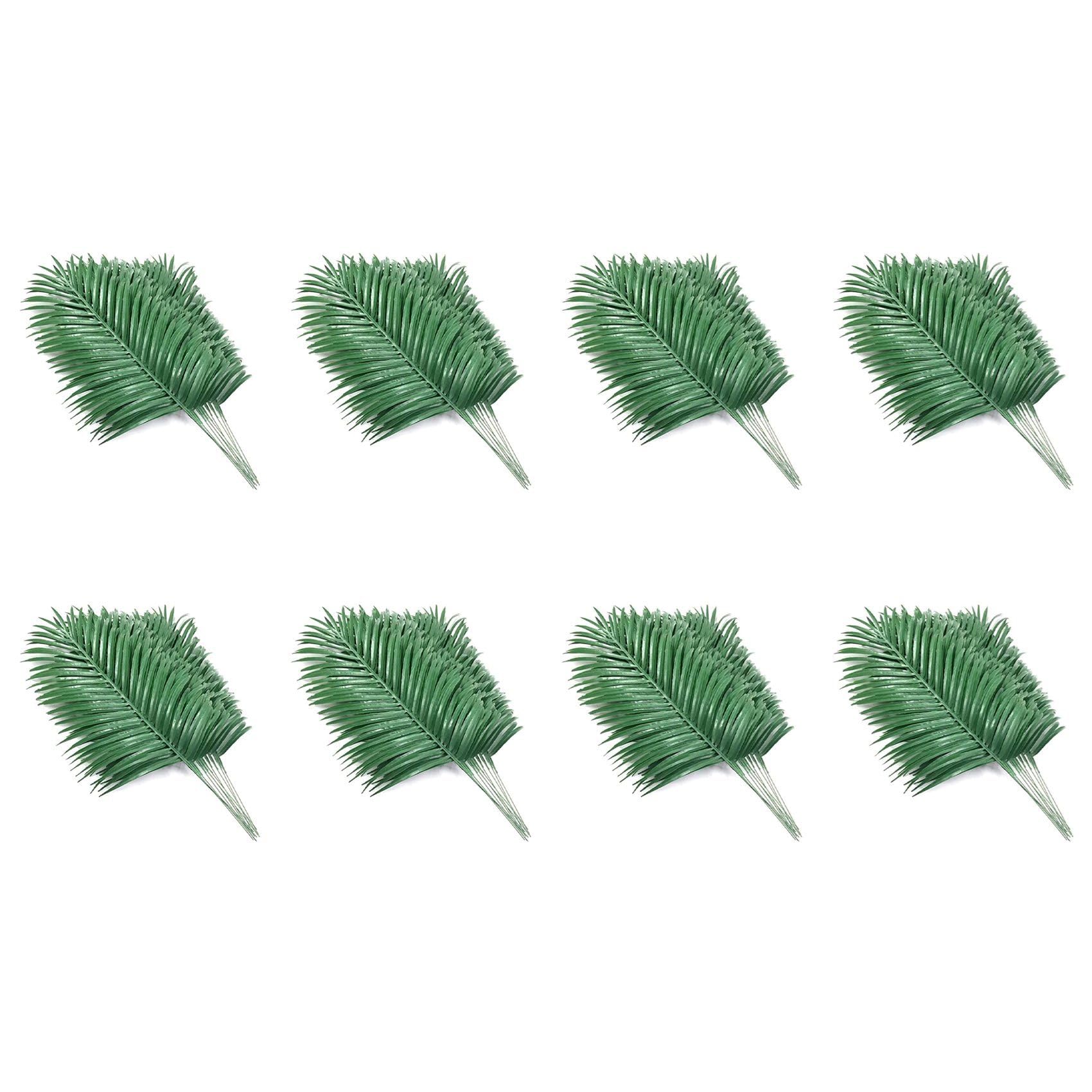 Hndhbfgrt 96Pcs Artificial Palm Leaves Plants Faux Palm Fronds Tropical Large Palm Leaves Greenery Plant for Leaves Hawaiian Party