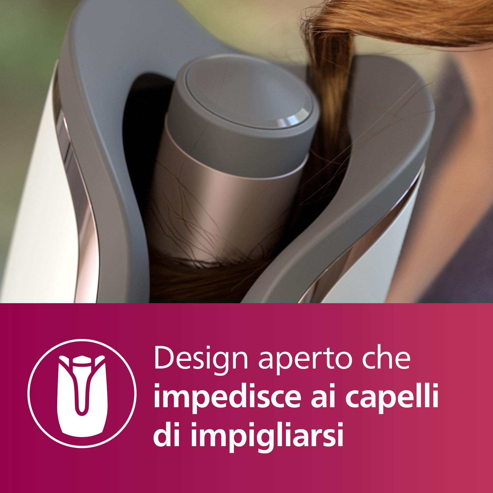 Philips Auto Curler Serie 8000, arricciacapelli con tecnologia MoistureProtect, 27 diverse opzioni di styling, bianco, modello BHB878/00