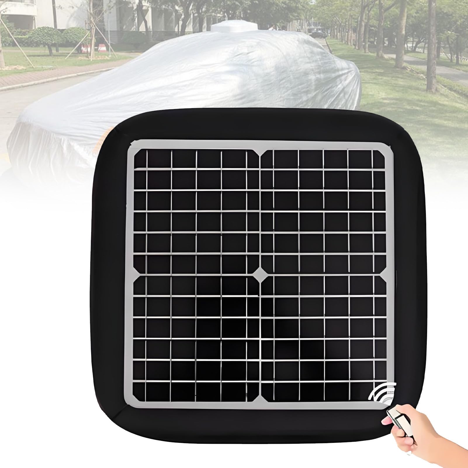 Car Cover Solar Charging, Fully Automatic Outdoor Car Cover, Intelligent Remote Control Electric Shrinkage Car Window Covers, Portable Sun and Weather Shelter, with Anti-theft Device. Black-YXL