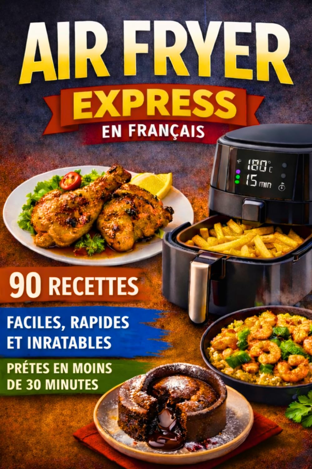 Livre de Recettes Air Fryer Express: 90 Recettes Faciles, Rapides et Inratables Prêtes en Moins de 30 Minutes