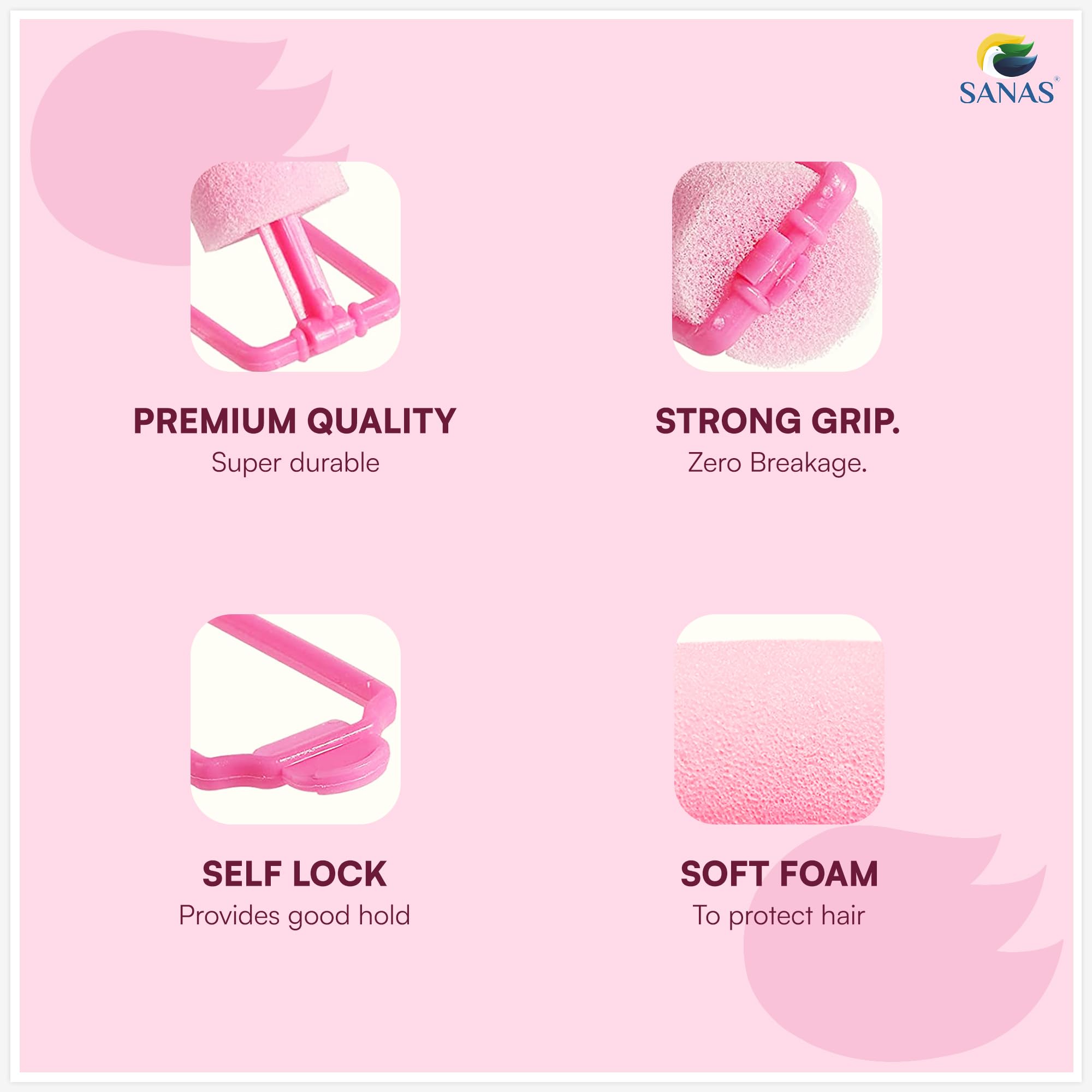 Sanas Heatless Curler For Women 20Pcs Curlers Rollers For Women Heatless Curls Without Volume Rollers For Hair Styling Flexi Rods For Hair Foam Curling Tools 20Pcs 1