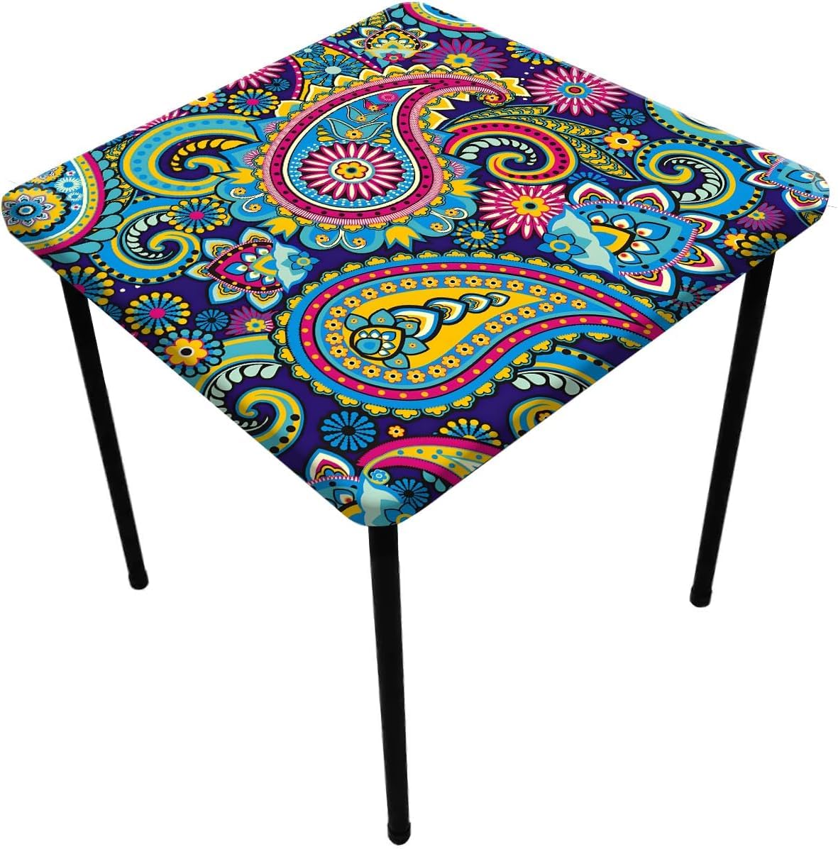 Nappe carrée vintage 80x80 motif floral bohème nappe de table élastique cuisine