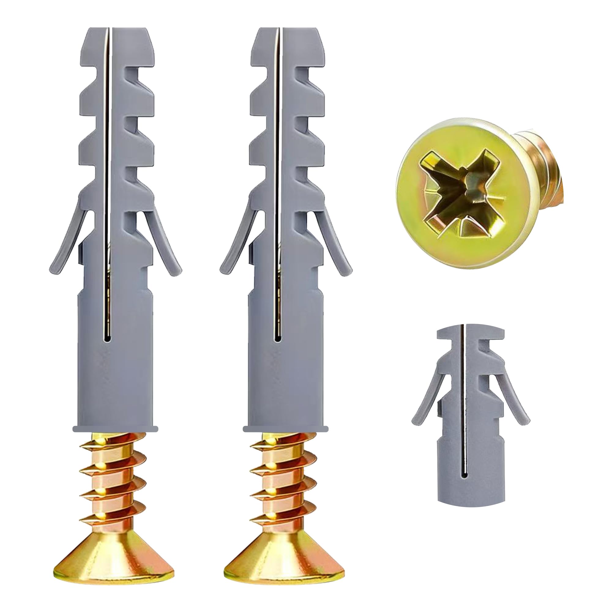 Jiahezhi 150 Pcs Heavy Duty Screw and Wall Plug Set M6 Anchor Bolts