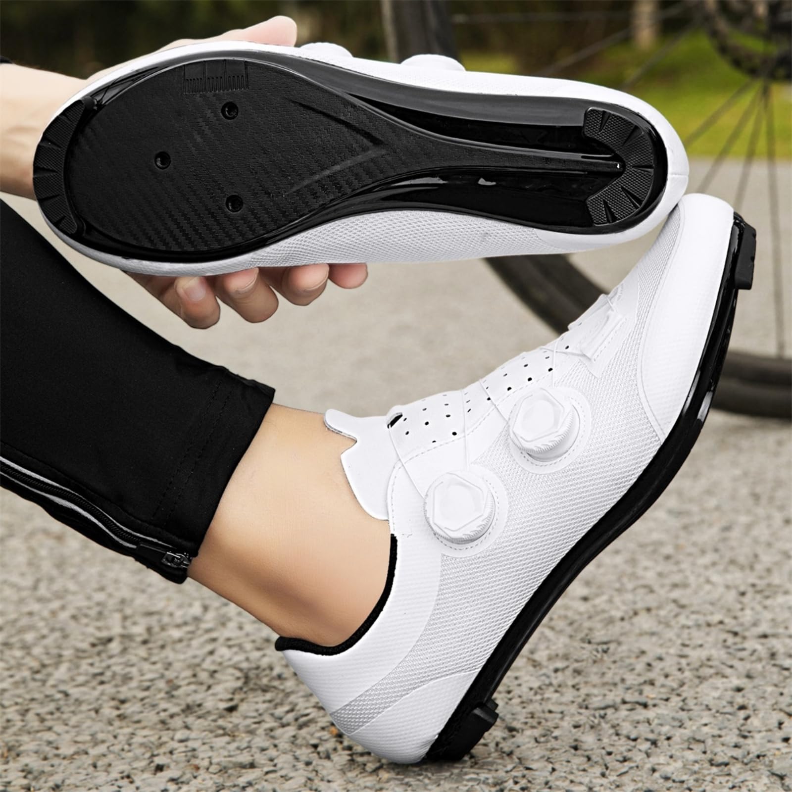 JiuQing Zapatos Unisex Ciclismo Carretera Compatibles con Bici Spin Peloton