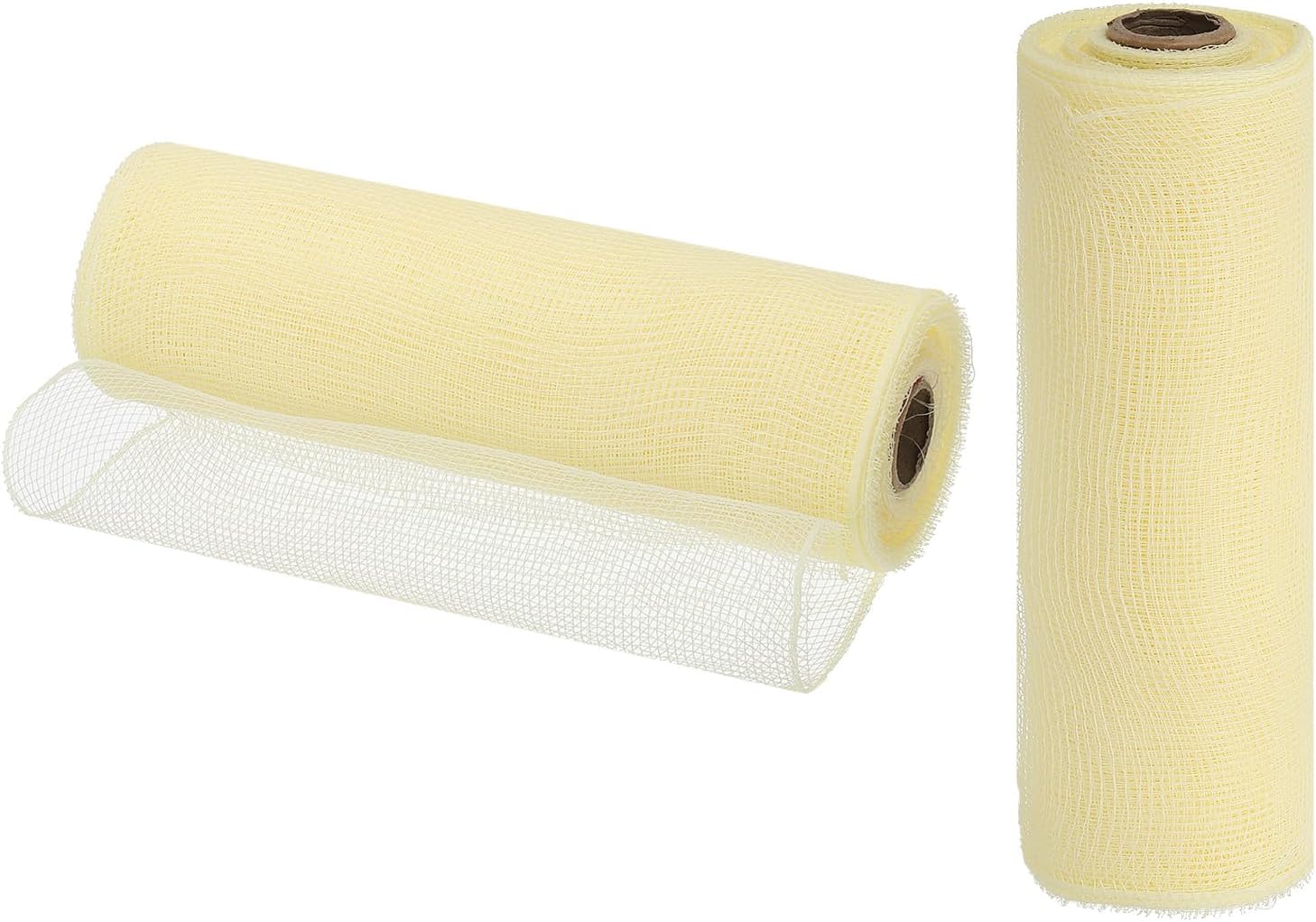 MECCANIXITY 2 Rolls Burlap Mesh, 10 Inch x 30 Feet(10 Yard) Each Burlap Roll PP Deco Ribbon Mesh Wrapping Ribbon for Christmas Wreath Decoration Swags (Burgundy)