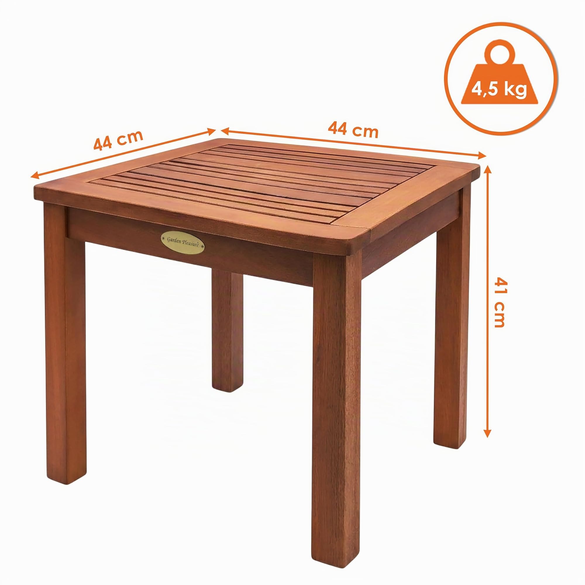 Spetebo Beistelltisch aus Eukalyptus Holz, 44 x 44 cm, rechteckig
