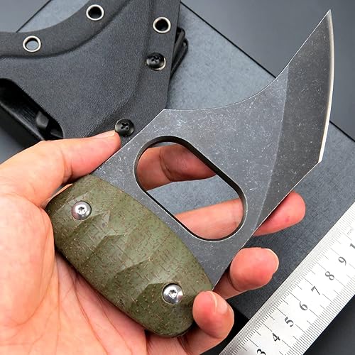 Miniatura 4 de C1113 Cuchillo de hoja fija D2 Acero Micarta Mango Cuchillo de dientes de garra al aire libre para acampar al aire libre Herramientas EDC con vainas