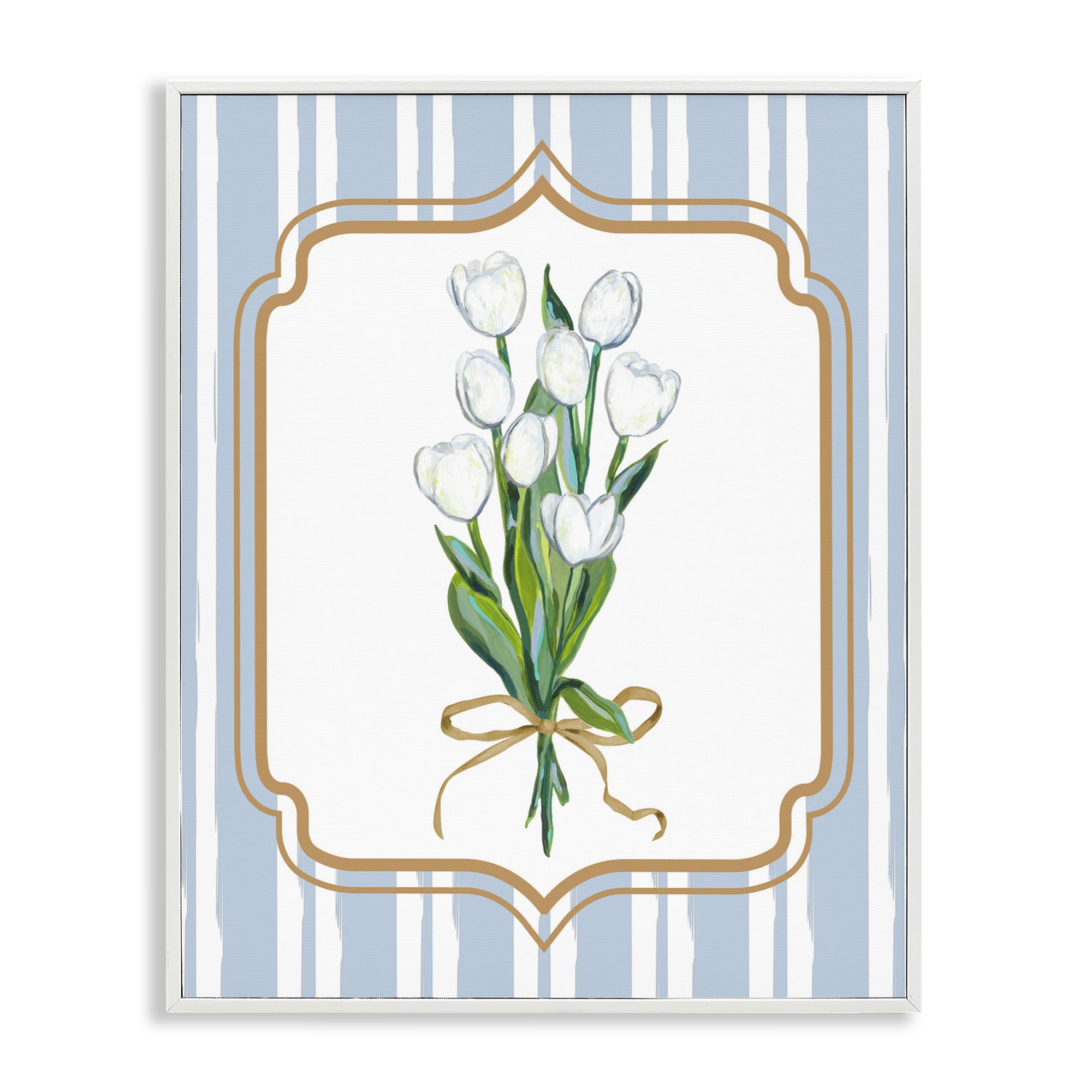 Impression giclée tulipes blanches Stupell pour illuminer une pièce sombre et triste