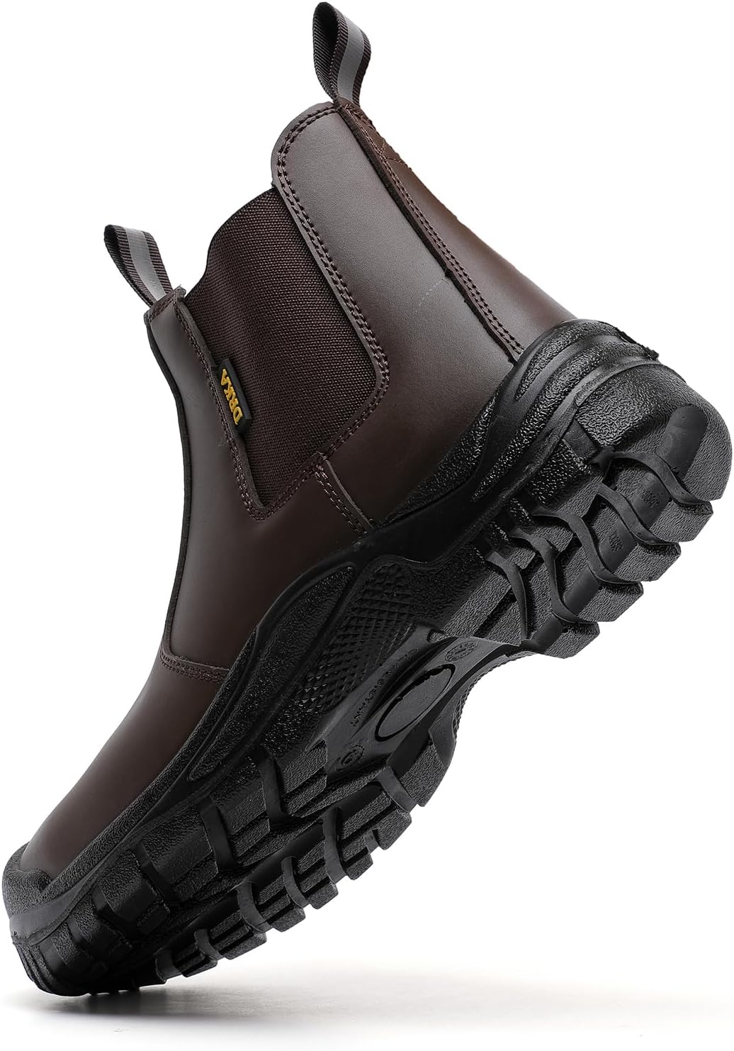 DRKA Men's Chelsea Steel Toe Work Boots – Waterproof, Slip-Resistant, Anti-Puncture Safety Shoes for Construction & Outdoor Work
